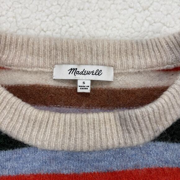 Madewell Colorful Striped Merino Wool Alpaca Sweater Womens Size Small Boxy Fit - Picture 3 of 8